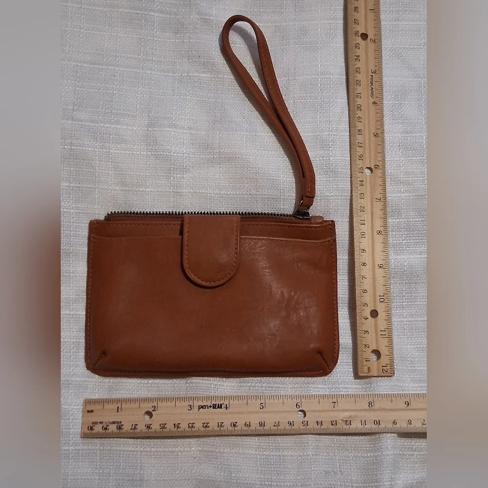 Tan Leather Wristlet